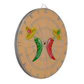 Dag van de Dode Mexicaanse Chilis Dartbord (Voorkant Links)