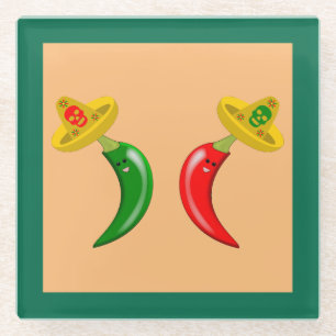 Dag van de Dode Mexicaanse Chilis Glazen Onderzetter