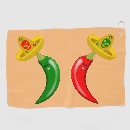 Dag van de Dode Mexicaanse Chilis Golfhanddoek (Horizontaal)