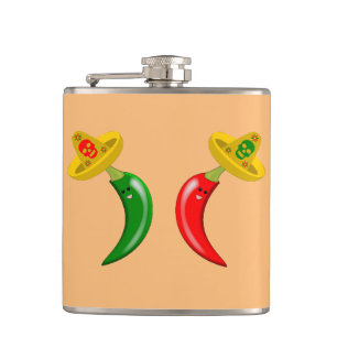 Dag van de Dode Mexicaanse Chilis Heupfles
