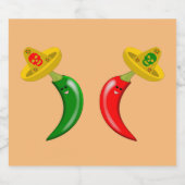 Dag van de Dode Mexicaanse Chilis Likeurfles Etiket (Enkel label)
