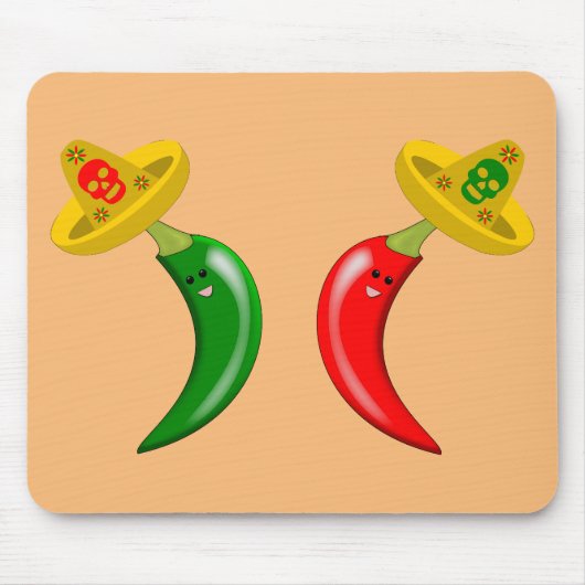 Dag van de Dode Mexicaanse Chilis Muismat (Voorkant)