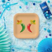 Dag van de Dode Mexicaanse Chilis Papieren Bordje (Feest)