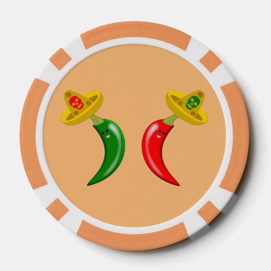 Dag van de Dode Mexicaanse Chilis Poker Chips (Achterkant)