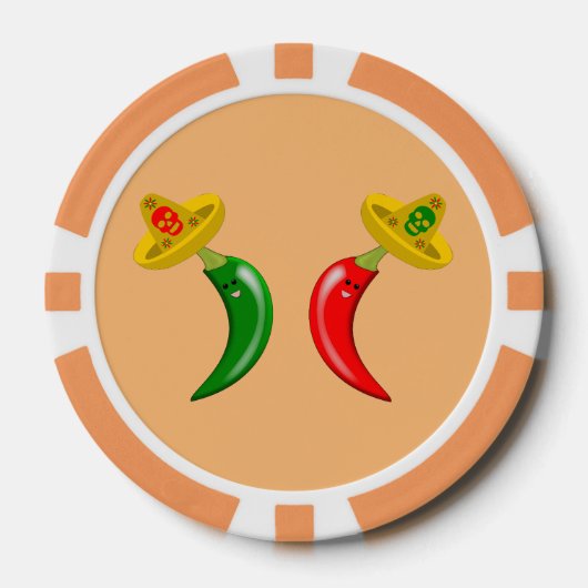 Dag van de Dode Mexicaanse Chilis Poker Chips (Voorkant)