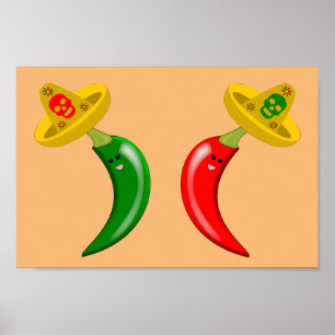 Dag van de Dode Mexicaanse Chilis Poster