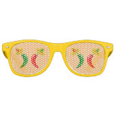 Dag van de Dode Mexicaanse Chilis Retro Zonnebril (Voorkant)