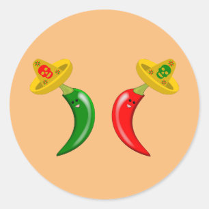 Dag van de Dode Mexicaanse Chilis Ronde Sticker