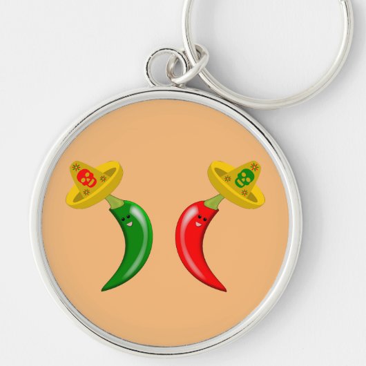 Dag van de Dode Mexicaanse Chilis Sleutelhanger (Voorkant)
