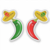 Dag van de Dode Mexicaanse Chilis Sticker (Voorkant)