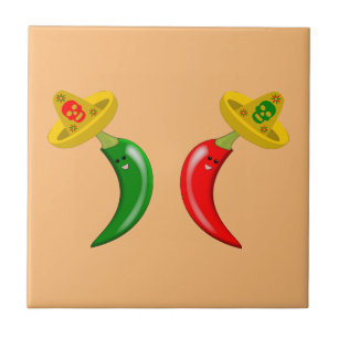 Dag van de Dode Mexicaanse Chilis Tegeltje