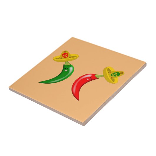 Dag van de Dode Mexicaanse Chilis Tegeltje (Zijkant)