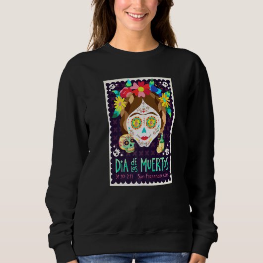 Dag van de dode Mexicaanse halloween Calavera Suga Trui (Voorkant)