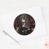 Dag van de Dode Mexicaanse Meisje Verjaardagsfeest Ronde Sticker (Envelop)