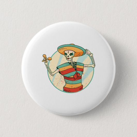 Dag van de dode Mexicaanse skelet Ronde Button 5,7 Cm (Voorkant)