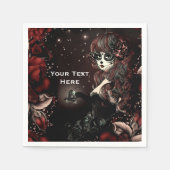 Dag van de Dode Mexicaanse Sugar Skull Red Party Servet (Voorkant)