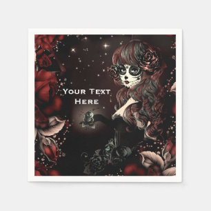 Dag van de Dode Mexicaanse Sugar Skull Red Party Servet