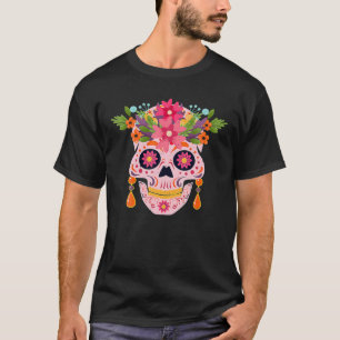 Dag van de dode Mexicaanse suikerrietschedel Ha T-shirt