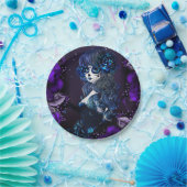 Dag van de Dode Mexicaanse Suikerschedel Paarse Pa Papieren Bordje (Feest)