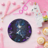 Dag van de Dode Mexicaanse Suikerschedel Paarse Pa Papieren Bordje (Feest)