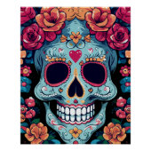 Dag van de Dode Mexicaanse Suikerschedel Perfect Poster (Voorkant)