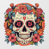 Dag van de Dode Mexicaanse Suikerschedel Raamsticker (Vel)