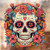Dag van de Dode Mexicaanse Suikerschedel Raamsticker (Vel 2)
