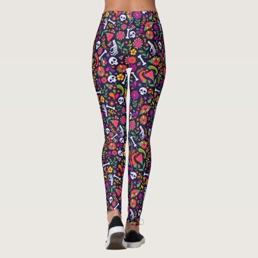 Dag van de dode Mexicaanse symbolen Leggings (Achterkant)