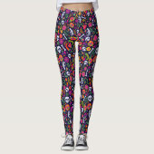 Dag van de dode Mexicaanse symbolen Leggings (Voorkant)
