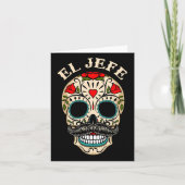 Dag van de dode Mexico El Jefe Boss Sugar Skull Ha Kaart (Voorkant)