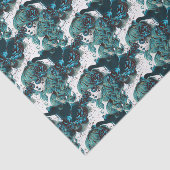 Dag van de Dode Mooie Sugar Skull Meisje Tissuepapier (Detail)