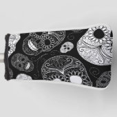 Dag van de dode mozaïekkunst zwart-wit golfheadcover (Voorkant)
