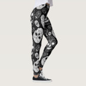 Dag van de dode mozaïekkunst zwart-wit leggings (Rechts)
