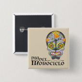 DAG VAN DE DODE MUNI LGO 2018-EVENT-toets Vierkante Button 5,1 Cm (Voorkant /achterkant)