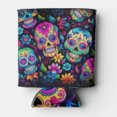 Dag van de Dode Neon Sugar Skulls Blikjeskoeler (Voorkant)