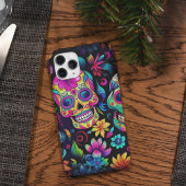 Dag van de Dode Neon Sugar Skulls Case-Mate iPhone Case