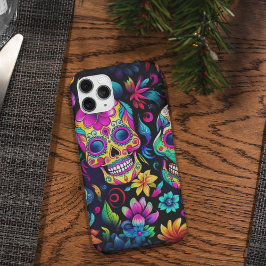 Dag van de Dode Neon Sugar Skulls Case-Mate iPhone Case