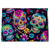 Dag van de Dode Neon Sugar Skulls Groot Cadeauzakje (Voorkant)
