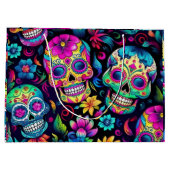 Dag van de Dode Neon Sugar Skulls Groot Cadeauzakje (Achterkant)