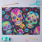 Dag van de Dode Neon Sugar Skulls Tissuepapier (Craft)