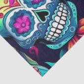 Dag van de Dode Neon Sugar Skulls Tissuepapier (Detail)