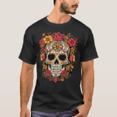 Dag van de Dode of Halloween Sugar Skull T-shirt (Voorkant)