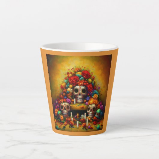 Dag van de Dode Offrendas 1 Latte Mok (Voorkant)