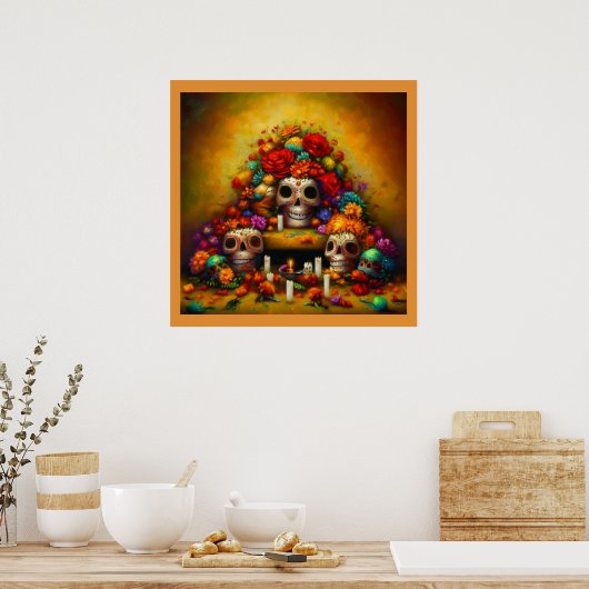 Dag van de Dode Offrendas 1 Poster (Keuken)