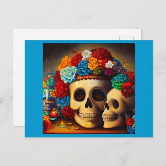 Dag van de Dode Offrendas 2 Feestdagenkaart (Voorkant / Achterkant)