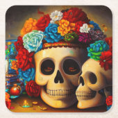 Dag van de Dode Offrendas 2 Kartonnen Onderzetters (Voorkant)