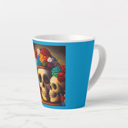 Dag van de Dode Offrendas 2 Latte Mok (Rechterhoek)