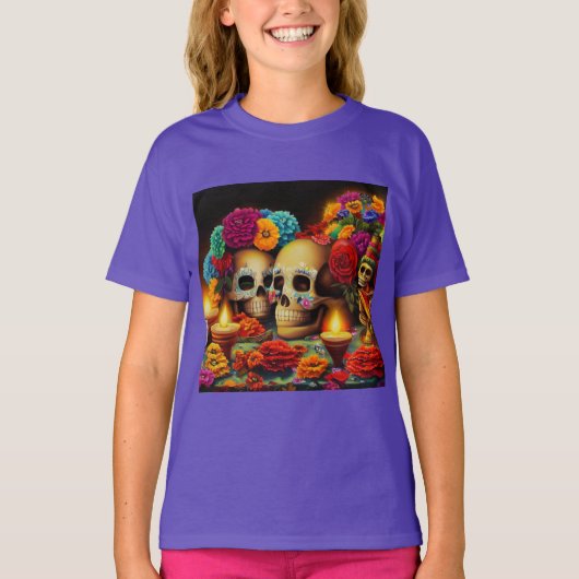 Dag van de Dode Offrendas 3 T-shirt (Voorkant)