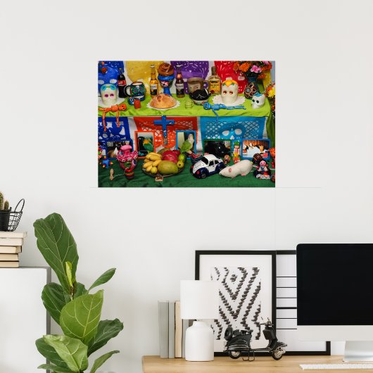 Dag van de Dode Ofrenda Poster (Thuiskantoor)
