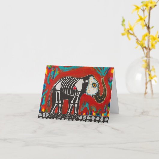 Dag van de dode olifant kaart (Gele Bloem)